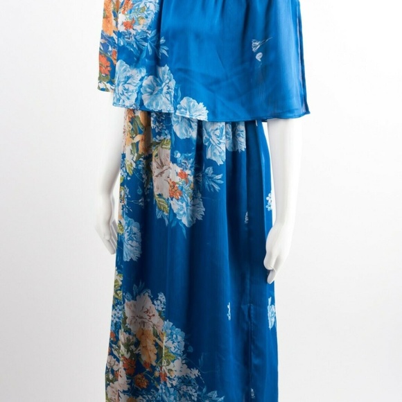 Zara Womens Midi Dress Large Floral Off Shoulder - Picture 5 of 6